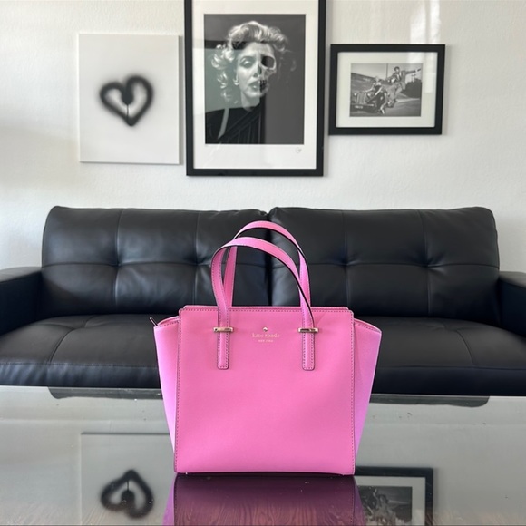 EUC Kate Spade Pink leather handbag satchel purse crossbody - Picture 2 of 16